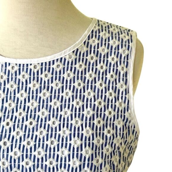 Brooks Brothers Embroidered Mini Dress. Blue/white. - Picture 4 of 11